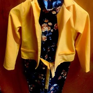 Girls beautiful one piece dress suite with jacket and belt